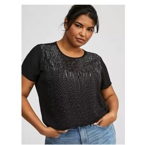Torrid Abbey Sequin Blouse Black Size 3X NWT!